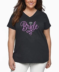 La Pop Art Plus Bride Word V-Neck T-Shirt