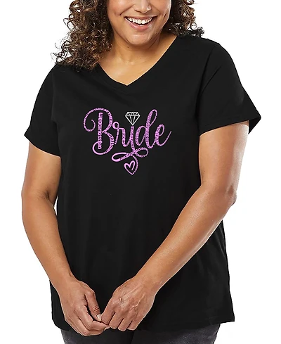La Pop Art Plus Bride Word V-Neck T-Shirt