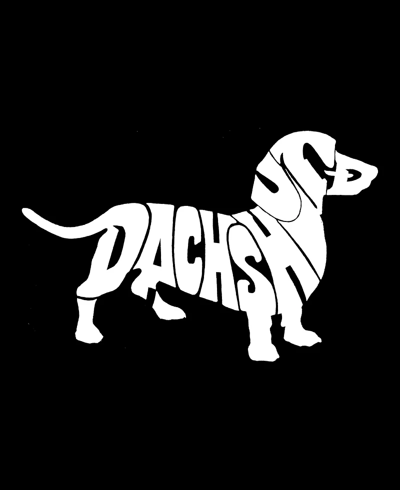 La Pop Art Plus Dachshund Word V-Neck T-Shirt
