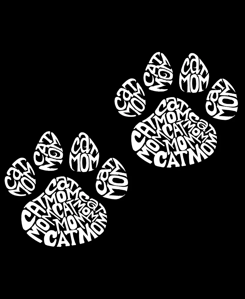 La Pop Art Plus Cat Mom Word V-Neck T-Shirt