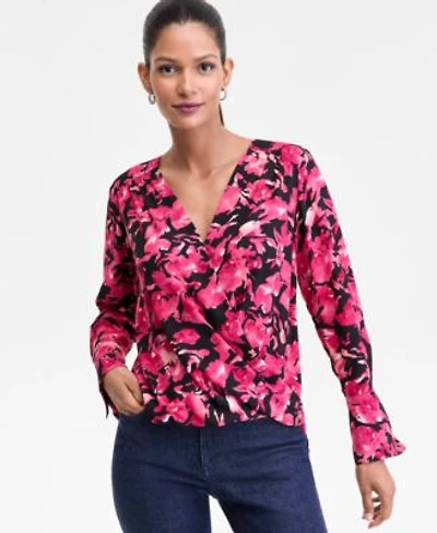 I.N.C. International Concepts Womens Surplice Long Sleeve Blouse Xs 3x Exclusively At Macys