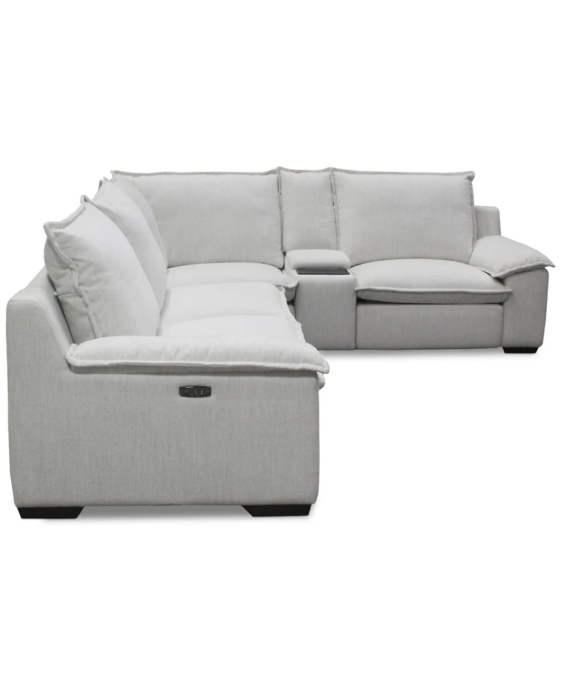 Borsi 5-Pc. Sectional with Power Recliners & 1 Console
