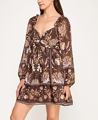 Row A Juniors' Long Sleeve Farm Rio Dress
