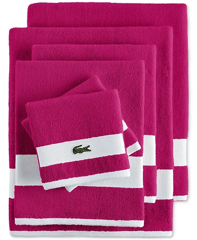 Lacoste Home Heritage Sport Stripe Logo Cotton 6-Pc. Bath Towel Set