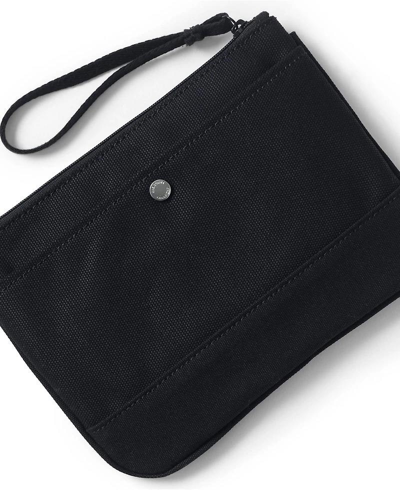 Lands' End Medium Solid Canvas Zipper Pouch
