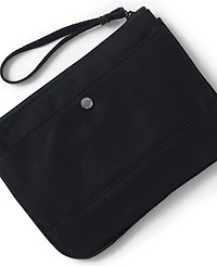 Lands' End Medium Solid Canvas Zipper Pouch