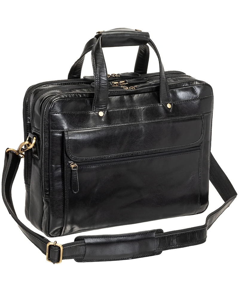 Mancini Men's Triple Compartment Briefcase