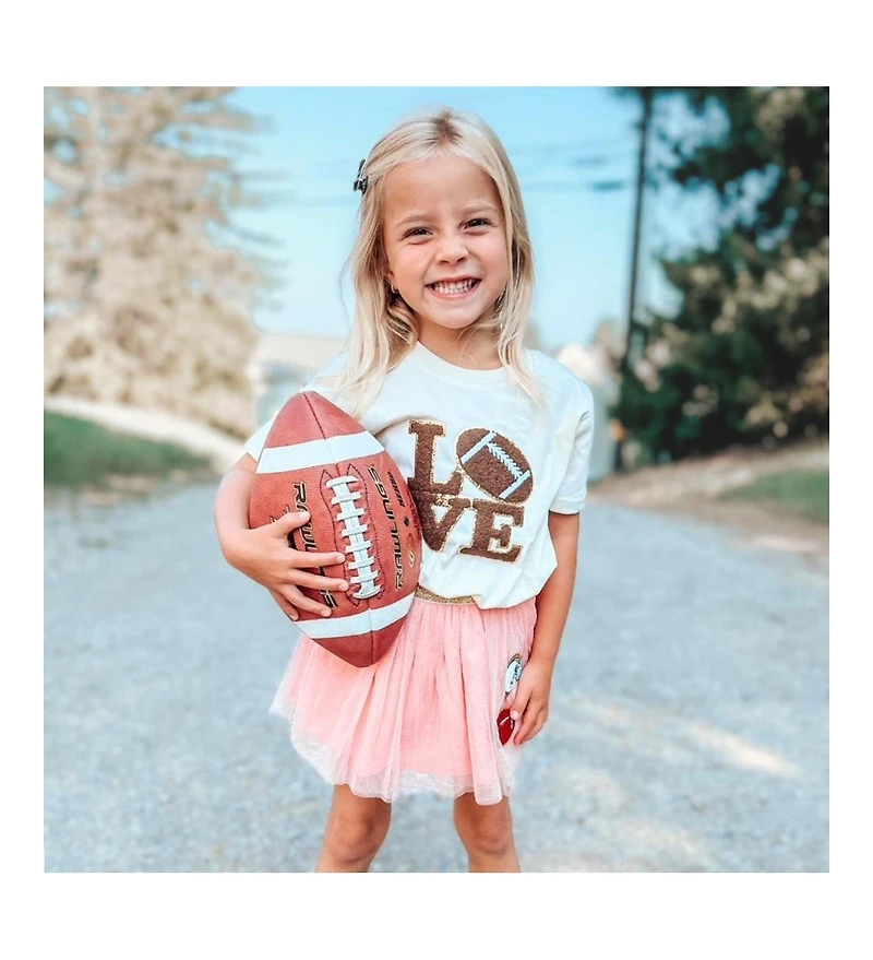 Sweet Wink Baby Girls Football Love Patch Short Sleeve T-Shirt