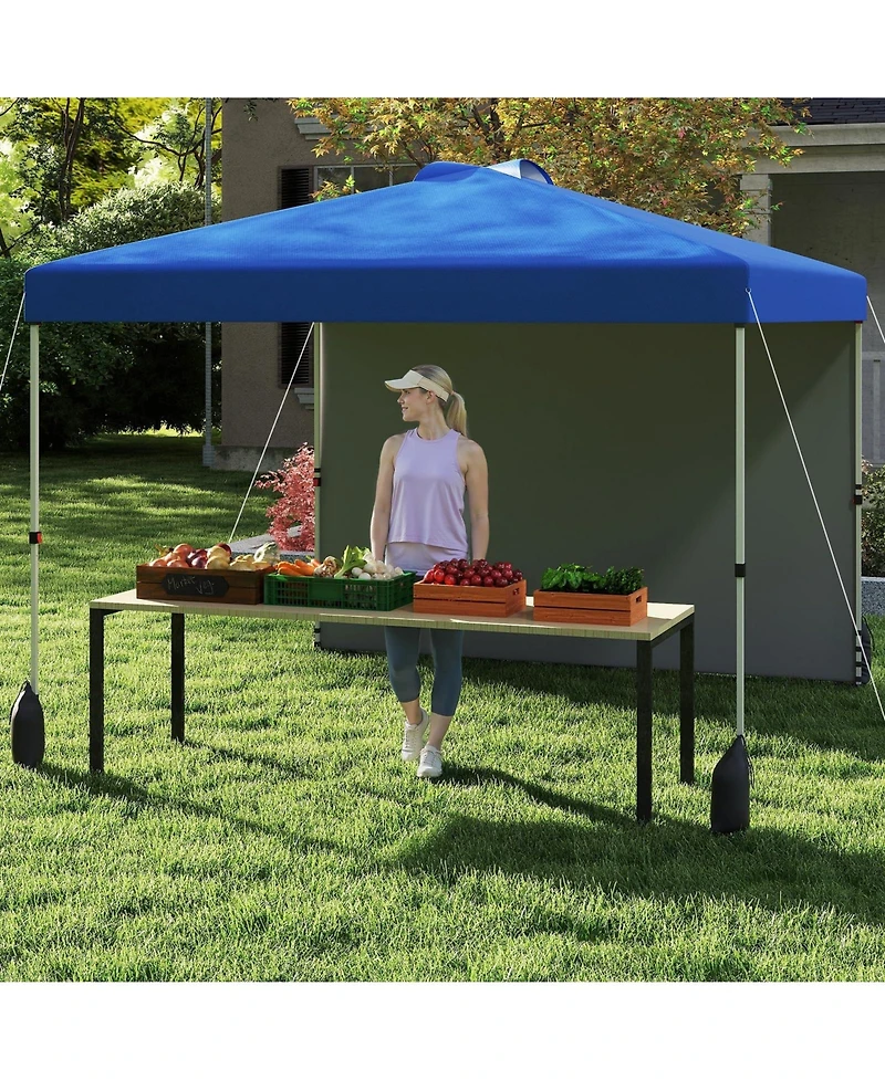 10 X 10 Ft Pop up Canopy Tent with 1 Sidewall and Wheeled Bag