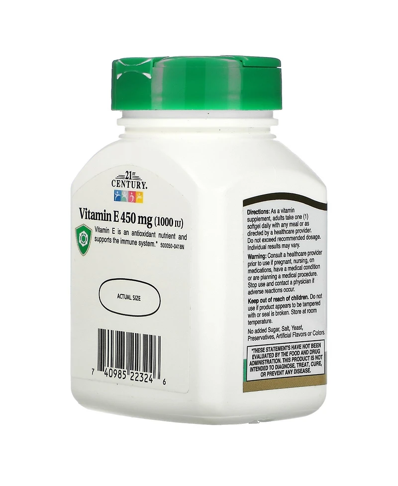 21st Century Vitamin E 450 mg (1 000 Iu)
