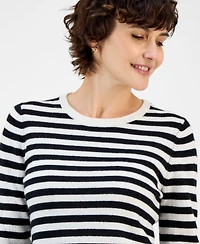 Charter Club Women's Even Stripe 100% Cashmere Sweater, Macy's Exclusive