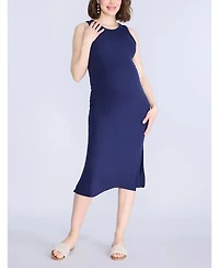 Motherhood Maternity Crew Neck Sleeveless Racerback Midi Dress