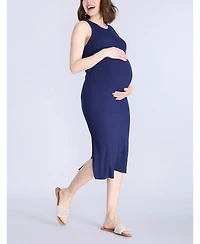 Motherhood Maternity Crew Neck Sleeveless Racerback Midi Dress