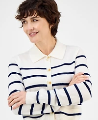 Charter Club Women's Cashmere Stripe Button-Front Cardigan, Macy's Exclusive