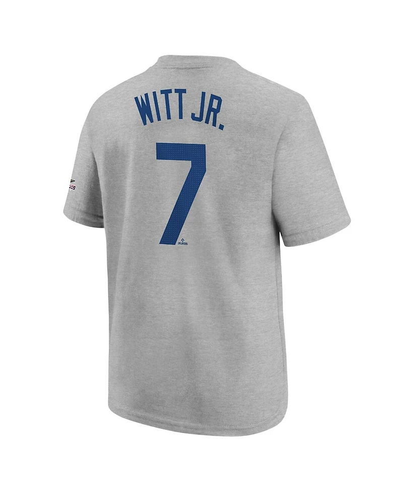 Nike Big Boys and Girls Bobby Witt Jr. Heather Gray Kansas City Royals 2025 Mlb All-Star Edition Name Number T-Shirt