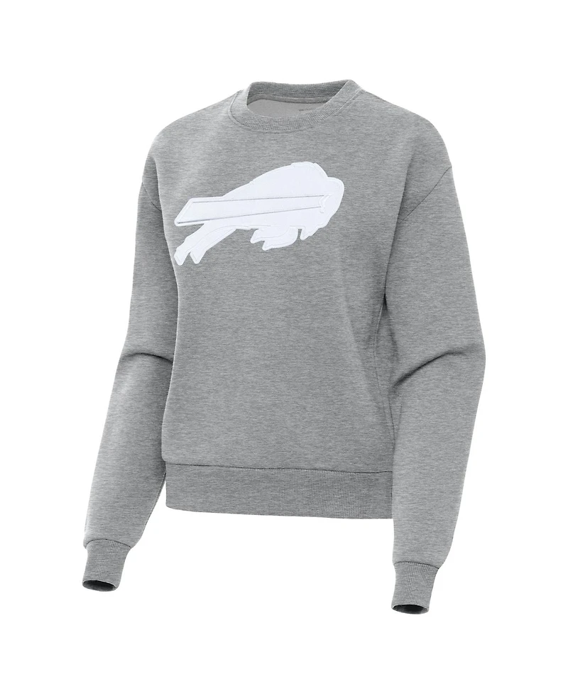 Antigua Women's Heather Gray Buffalo Bills Victory Pullover Sweatshirt
