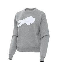 Antigua Women's Heather Gray Buffalo Bills Victory Pullover Sweatshirt