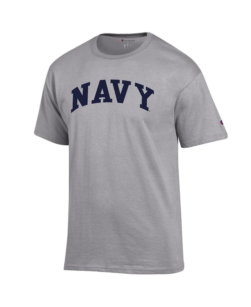 Champion Men's Heather Gray Navy Midshipmen Basic Arch T-Shirt