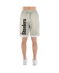 New Era Men's Light Beige Pittsburgh Steelers Stone Multi Patch Shorts