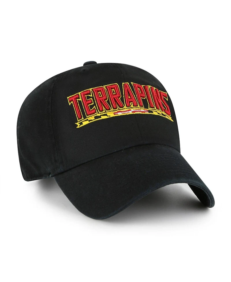 '47 Brand Men's Black Maryland Terrapins Clean Up Adjustable Hat