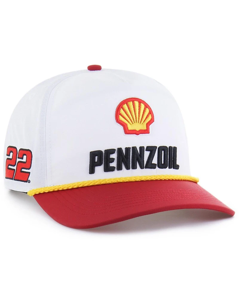 '47 Brand Men's White/Red Joey Logano Brrr Shell-Pennzoil Rope Hitch Adjustable Hat