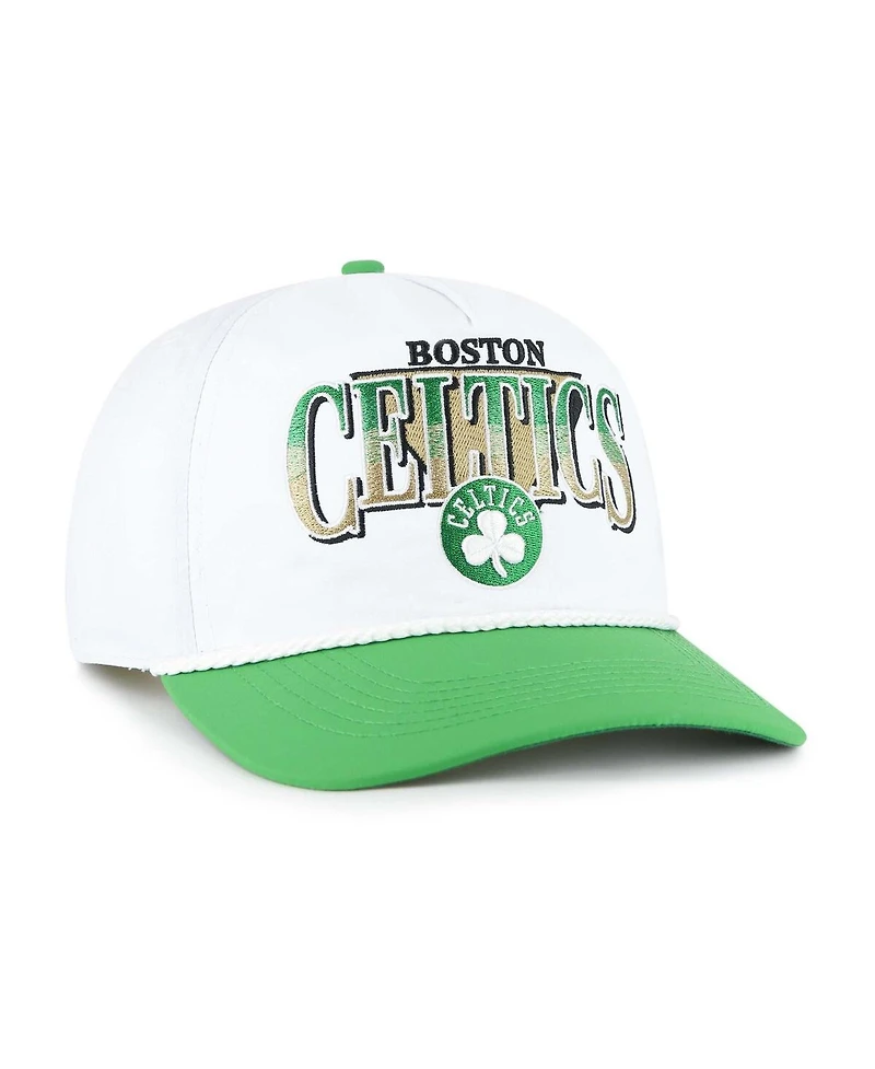 '47 Brand Men's White/Kelly Green Boston Celtics Tribute Two-Tone Hitch Adjustable Hat
