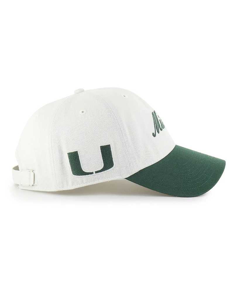 '47 Brand Men's White Miami Hurricanes Contemporary Basics Foundation Clean Up Adjustable Hat