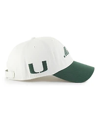 '47 Brand Men's White Miami Hurricanes Contemporary Basics Foundation Clean Up Adjustable Hat