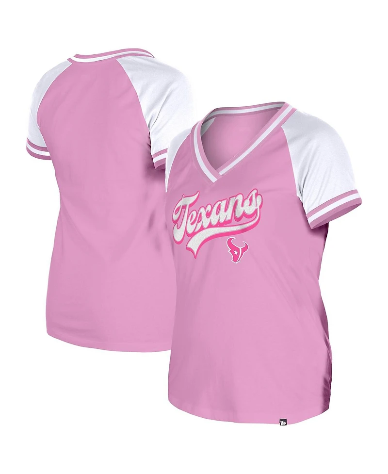 New Era Women's Pink Houston Texans Mommy Me V-Neck T-Shirt
