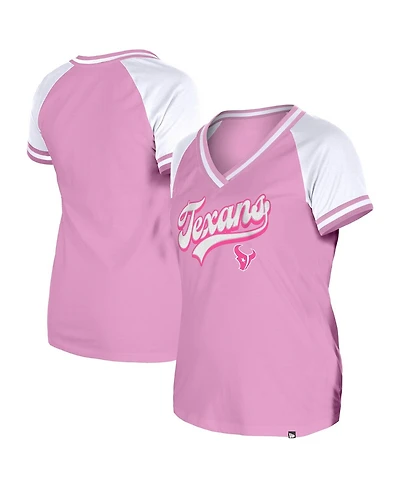 New Era Women's Pink Houston Texans Mommy Me V-Neck T-Shirt