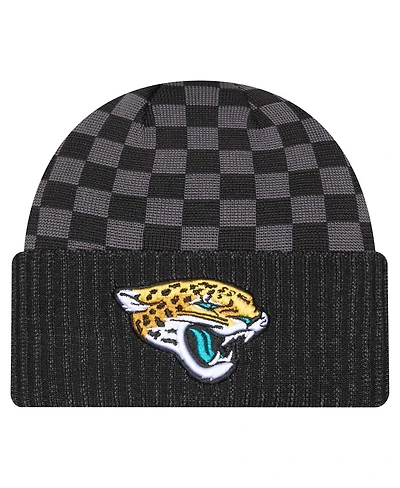 New Era Men's Black Jacksonville Jaguars Checkered Cuffed Knit Hat