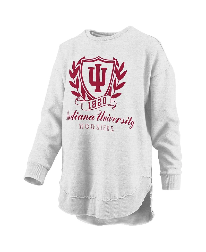 Pressbox Women's Heather Gray Indiana Hoosiers Field Day Melange Poncho Pullover Sweatshirt