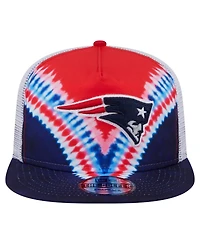 New Era Men's Red/Navy New England Patriots Throwback Dye Golfer Snapback Hat