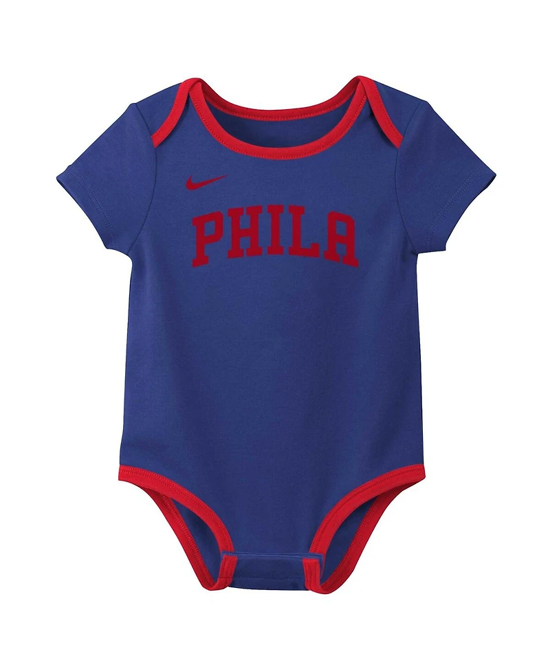 Nike Baby Boys and Girls Philadelphia 76ers 3-Pack Bodysuit Set