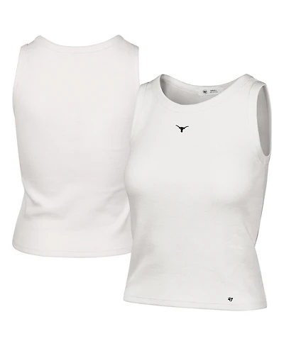 '47 Brand Women's Cream Texas Longhorns Micro Logo Ribbed Cropped Tank Top