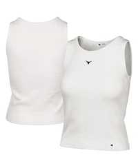 '47 Brand Women's Cream Texas Longhorns Micro Logo Ribbed Cropped Tank Top