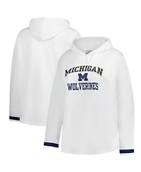 Fanatics Women's White Michigan Wolverines Plus Pullover Hoodie