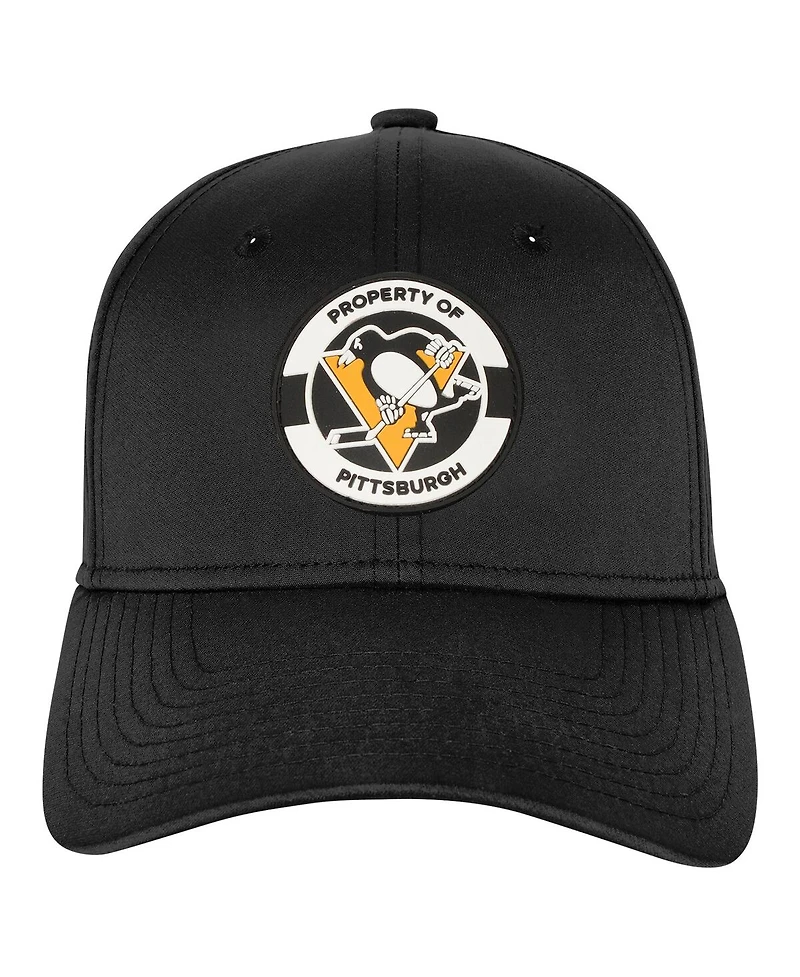 Fanatics Big Boys and Girls Black Pittsburgh Penguins Authentic Pro Training Camp Stretch Fit Hat