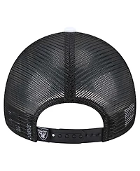 New Era Big Boys and Girls Black Las Vegas Raiders Sport Night Color Block 9FORTY A-Frame Trucker Adjustable Hat