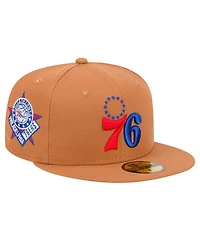 New Era Men's Tan Philadelphia 76ers Color Pack 59FIFTY Fitted Hat