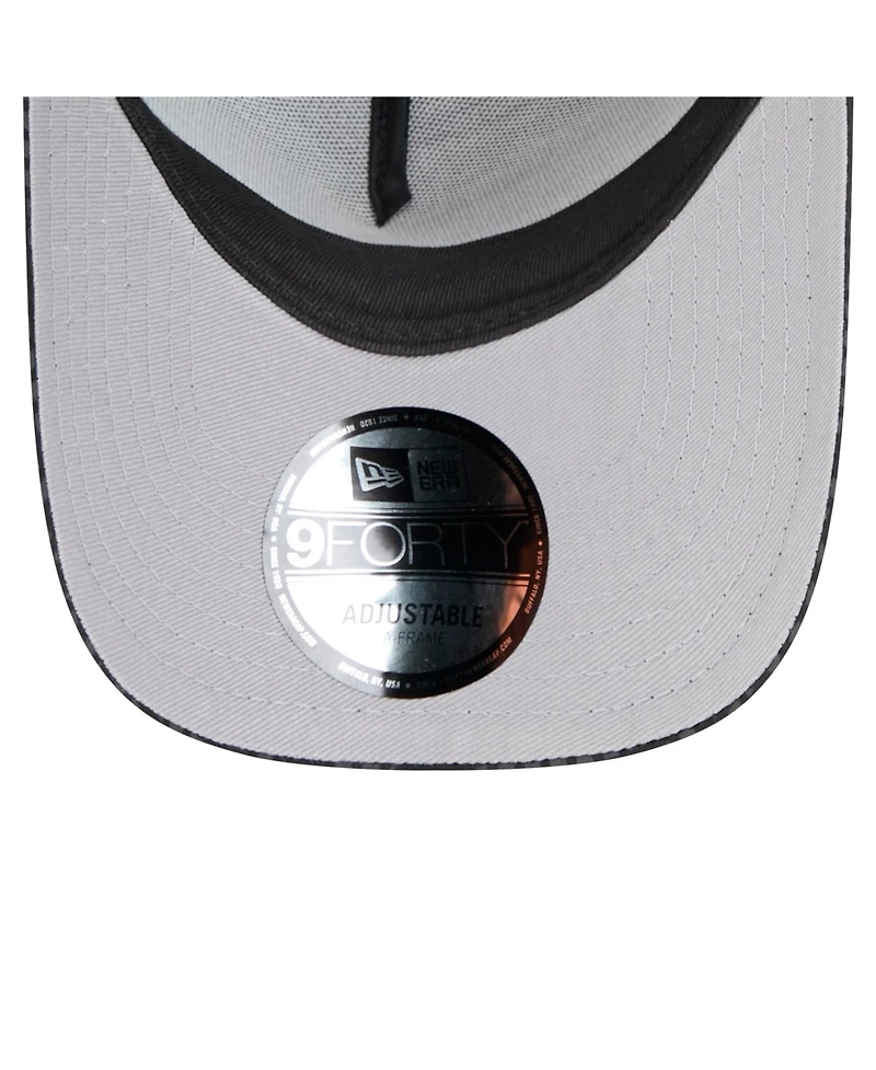 New Era Men's Black New England Patriots Midnight Ink Tonal Text A-Frame Trucker 9FORTY Adjustable Hat