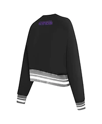 Pro Standard Women's Black Sacramento Kings Area Code Cropped Pullover Sweatshirt