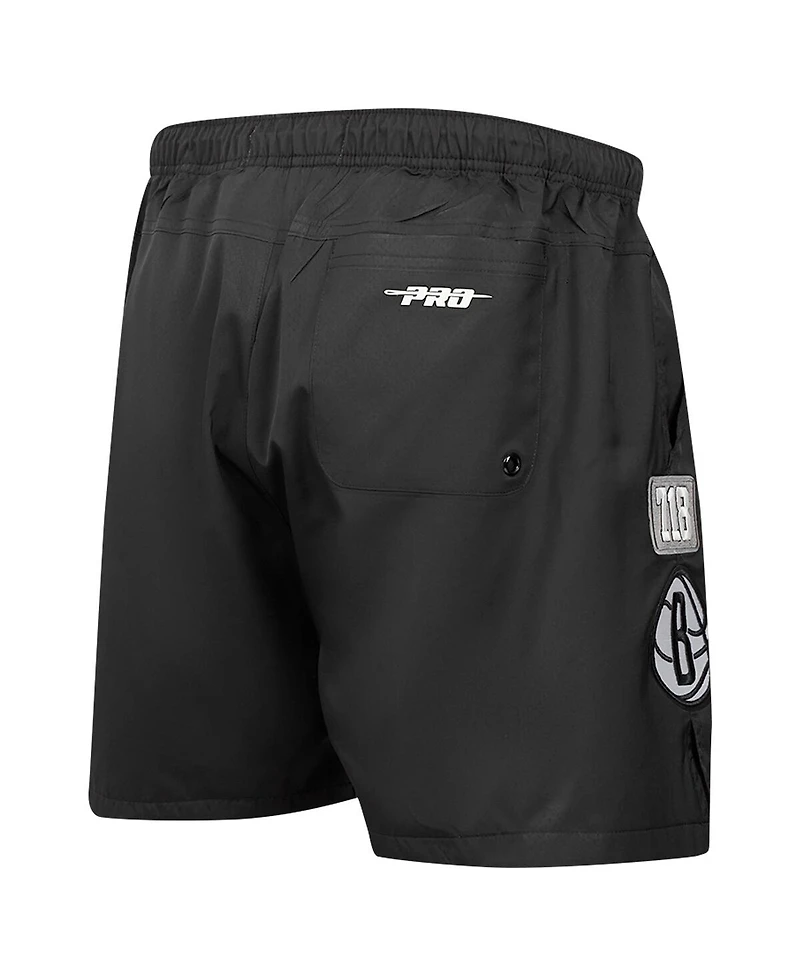 Pro Standard Men's Black Brooklyn Nets Area Code Shorts