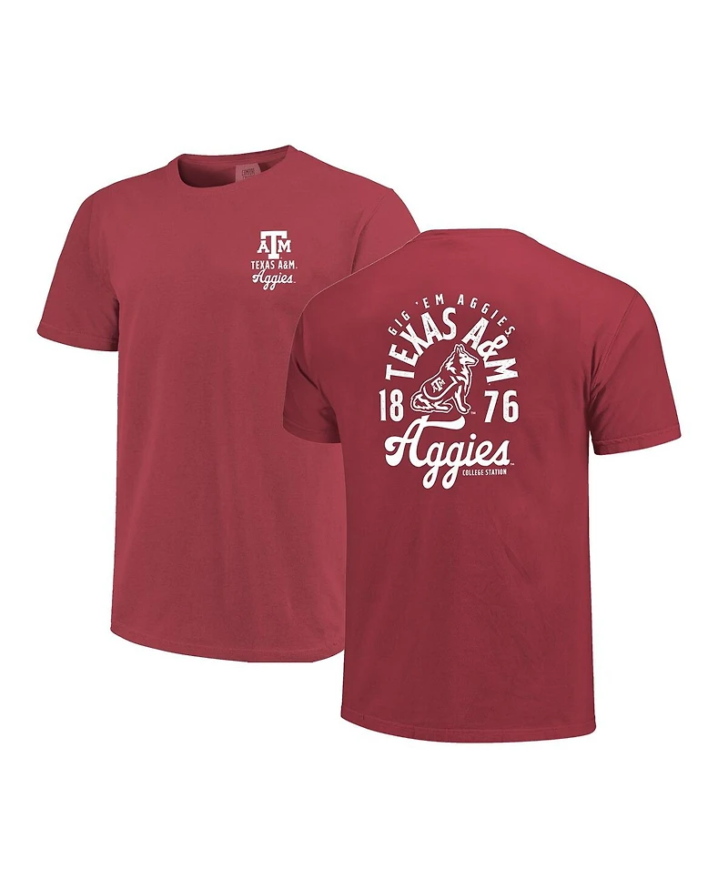 Image One Men's Maroon Texas A M Aggies Comfort Colors Mascot Overlay T-Shirt