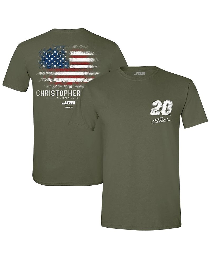 Joe Gibbs Racing Team Collection Men's Green Christopher Bell Flag T-Shirt