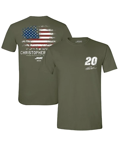 Joe Gibbs Racing Team Collection Men's Green Christopher Bell Flag T-Shirt