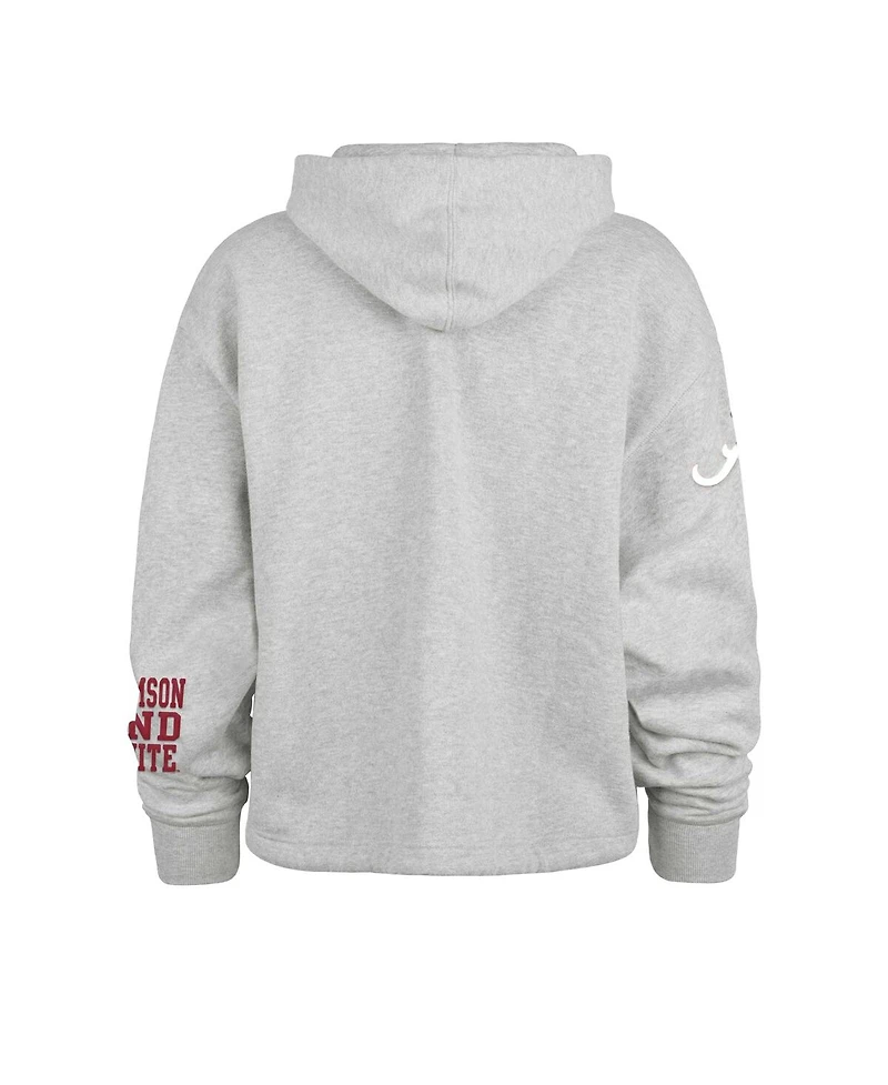 '47 Brand Women's Heather Gray Alabama Crimson Tide High Hopes Long Sleeve Cropped Hoodie