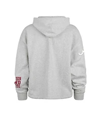 '47 Brand Women's Heather Gray Alabama Crimson Tide High Hopes Long Sleeve Cropped Hoodie