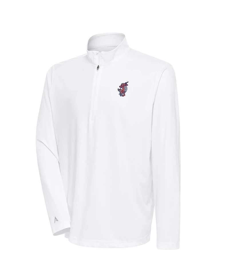 Antigua Men's White Florida Gators Swinging Gator Tribute Quarter-Zip Pullover Sweatshirt