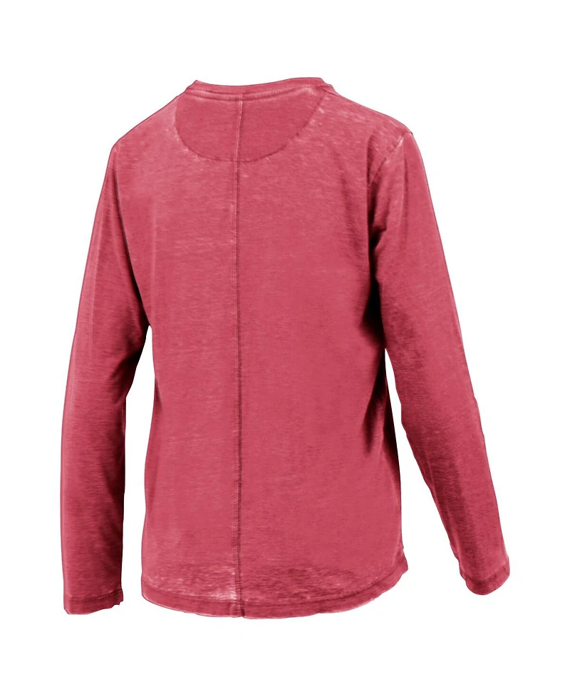 Pressbox Women's Crimson Oklahoma Sooners Chandler Olive Leaf Arch Long Sleeve T-Shirt